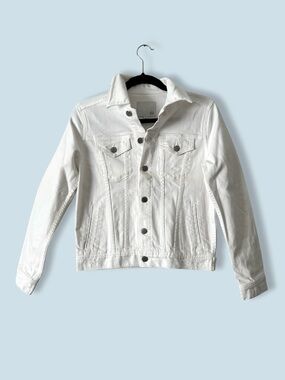 AG Adriano Goldschmidt classic White distressed Denim Jacket - NWOT